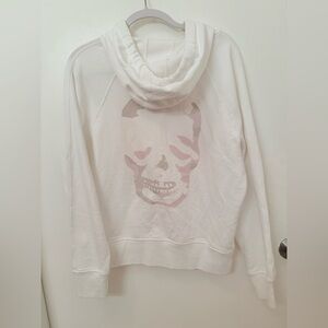 Zadig & Voltaire Clipper Skull Graphic White Hoodie Size M Brand New